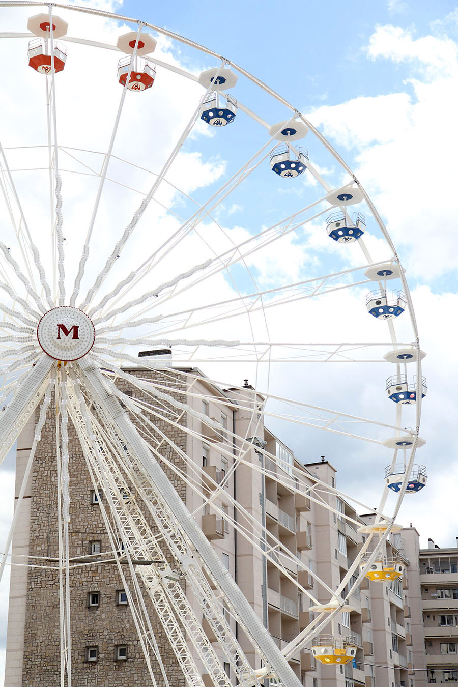 Ferris wheel installed in the parking lot of the Sarreguemines City Hall during the Summer Fest. ©2020 Mathieu Improvisato